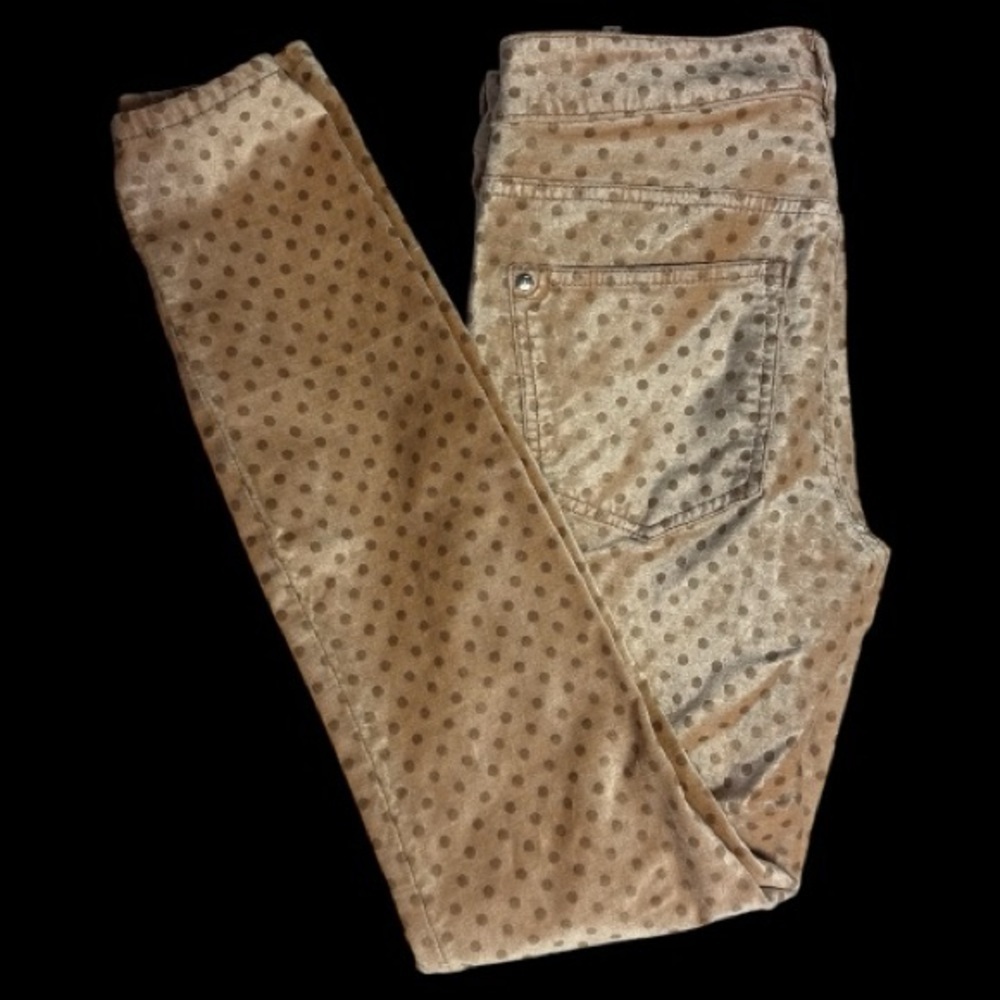 Anthropologie Pilcro & The Letterpress Polka Dot Velvet Pants Size 25 - Picture 2 of 10